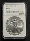 2012 $1 American Silver Eagle NGC MS69 Brown Label!!!!!!