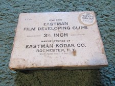 Vintage Lot of 2 Pair Eastman Kodak Film Developing Clips 3 1/2 w/Original Box