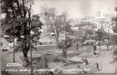 Vintage Postcard RPPC Tipica Plaza Garibaldi Mexico City F10