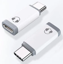 2 Pack USB C to Light-ning Audio Adapter, Type C Male White