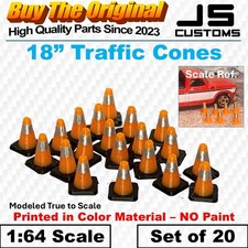Traffic Cones - Construction Diorama 1:64 Scale - orange - Construction Sets