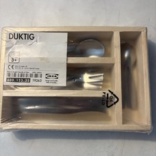 Vintage IKEA Duktig Kids' Flatware Play Set Toy 1999 Complete Original Box 3 