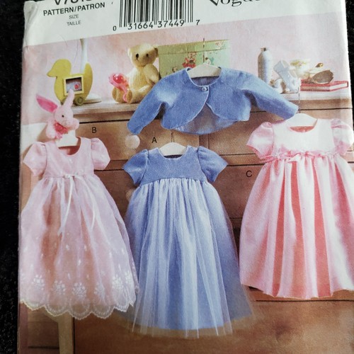 Vogue For Me 7818 Infant Jacket & Dress Sizes NB S M 8-21 lbs UNCUT - Picture 3 of 9