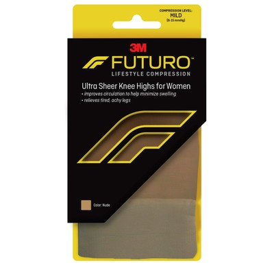 Futuro Ultra Sheer Knee High Beyond Support Mild Compression Large Size 1 Pair