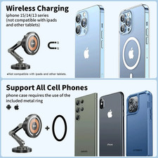 15W Magnetic Wireless Car Charger Mount For iPhone 16 15 14 13 12 Pro Max Magsaf