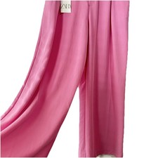 New Zara Pink Pleated Wide Leg Pants Extra Extra Large XXL 2XL 3152/500