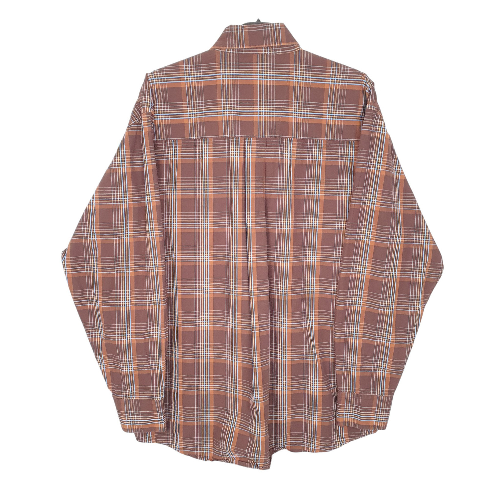 WRANGLER Brown Check Shirt Cowboy Collection Long Sleeve Casual Cotton Mens L image 3