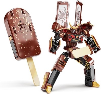 Ice Cream Transforming Toy, 2 in 1 Popsicle Transform into Robot Action Figure,