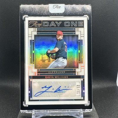 2024 Panini Three and Two Gavin Williams / Day One Auto /32 !!!! Guardians !!  
