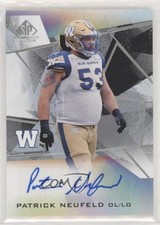 2021 SP Game Used Edition CFL Auto Patrick Neufeld #A-PN Auto 7l6