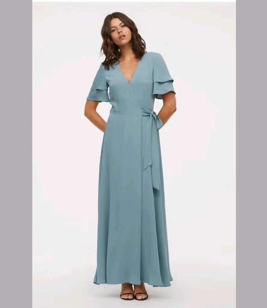 h and m chiffon maxi dress Women's Dark brown/patterned Chiffon Maxi Dress
