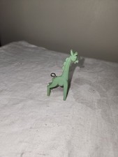 Vintage Hard Plastic Green Giraffe Ornament 3" Tall