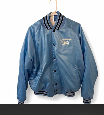 Vintage Bud Light Spuds MacKenzie Blue Snap Bomber Jacket Lightweight Men s L