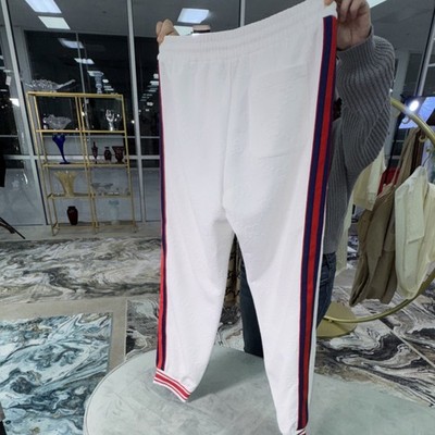 Gucci GG Jacquard Jogging Pants White Red Blue Stripe Drawstring