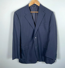 Canali Wool Suit Jacket Men's EU 58 Fits US 44 Dark Blue 2 Button Italy Blazer