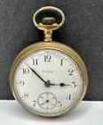 Antique Elgin Father Time Gold Filled Pocket Watch 18s Open Face Runs Great