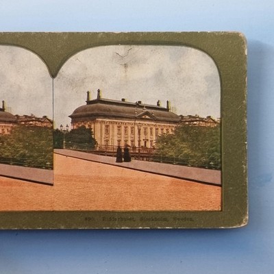 Stockholm Schweden Stereoview um 1920 Echtfoto Riddarhuset Königsfamilie Schloss