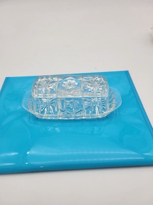 Vintage Anchor Hocking Butter Dish - Star of David Cut Glass Collectible