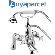 Bristan 1901 Traditional Chrome Edwardian Bath Shower Mixer Tap N BSM C CD