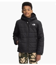 THE NORTH FACE 550 Jacket Boy's Sz L Hooded Down Filled Quilted Reversible