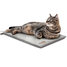 Heated Cat Bed Gray 25x12.5 Inches Thermo Kitty Mat Indoor Safety Listed