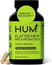 HUM Flatter Me Digestive Enzymes plus Prebiotics & Probiotics, Digestive Health 