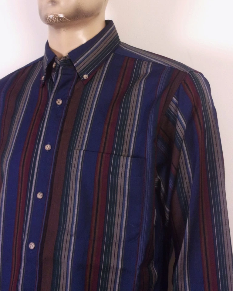 Camisa de Lana Pendleton Sir Pendleton De Colección Como Nueva A Rayas Con Botones Larga L Foto 2 de 4