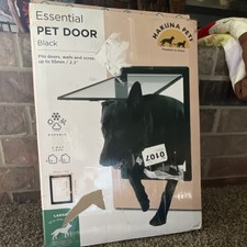 Hakuna Pets Essential Pet Door Black Large Plastic Door Mount