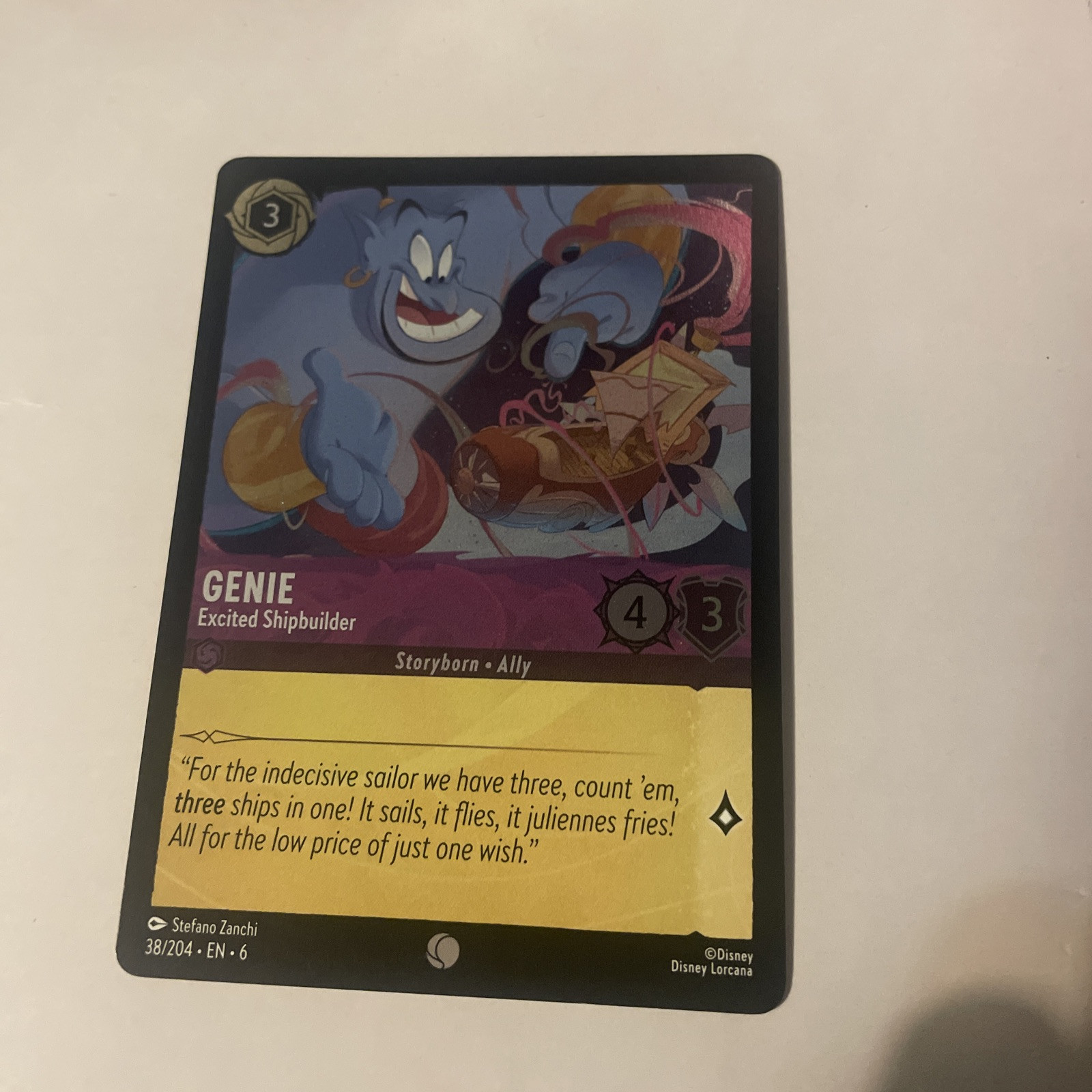 Lorcana Genie - Excited Shipbuilder 38/204 Common Cold Foil Azurite Sea NM MLC