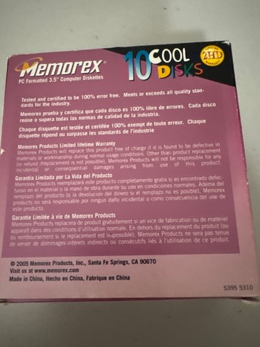 10-Pack Memorex 2HD 3.5" Floppy Disks PC Formatted Cool Discs New - Photo 3/3