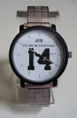 Men Silver Black Finish You Are My Everything Stretch Band Fashion Casual Watch
