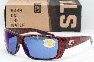 NEW-COSTA-DEL-MAR-CAT-CAY-SUNGLASSES-Tortoise-Blue-Mirror-580P-Polarized-lens