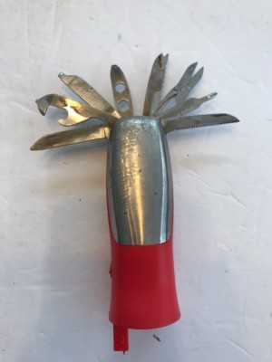 Vintage Collectible Unique Folding Pocket Penknife Multitool Knife, RARE Used