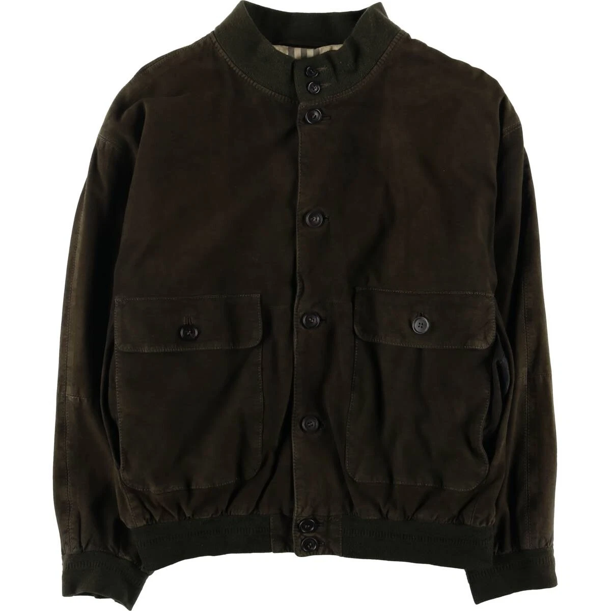 Burberry's giacca pelle scamosciata uomo taglia L fodera fantasia quadri vintage...