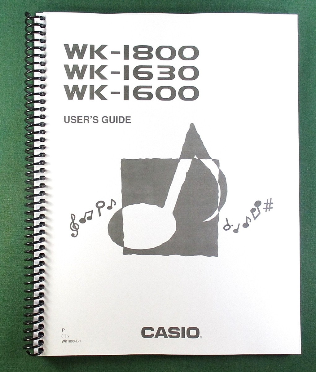 Casio WK-1800 WK-1630 Instruction Manual: 96 Pages Coil Bound
