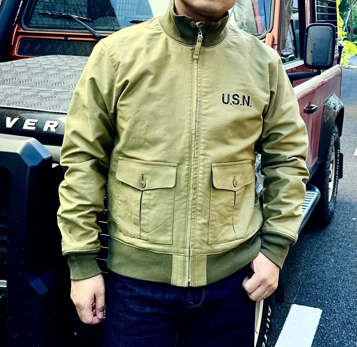 Men's A1 Deck Flight Jacket Retro Military Pilot Jacket Amekaji Motorcycle  Coats