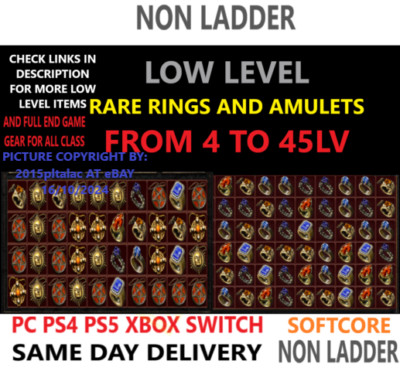 LOW LEVEL RARE RING AMU NON LD PC PS4 PS5 XBOX SWITCH DIABLO 2 RESURRECTED D2R