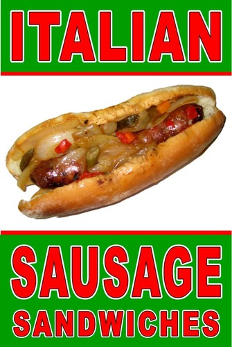Italian Sausage Sandwiches 24x36 advertising poster sign Deli sandwiches