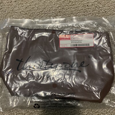 THIRTYONE Thirty One 31 Gifts Tapered Pouch - BRAND NEW Cappuccino Smooth Pebble