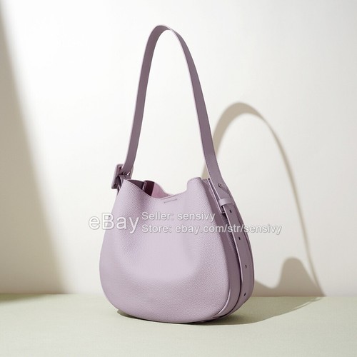 Elegante Cartera Grande Cuero Correa Ancha Bolso de Hombro Bolso Bandolera Hobo Gris - Imagen 5 de 27