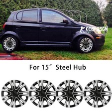 15 Set Of 4 Silver Wheel Covers Snap On Full Hub Caps For Toyota Yaris 2006-17 15 Set Of 4 Silver Wheel Covers Snap On Full Hub Caps For Toyota Yaris 2006-17