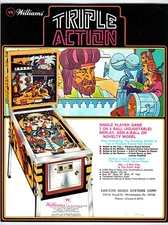 Triple Action Pinball Machine Flyer Original 1975 Retro Game Art 8.5" x 11"