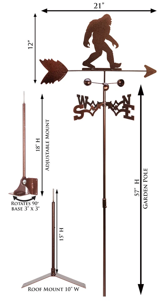 SWEN Products BIGFOOT SASQUATCH Steel Weathervane - Image 2 of 2