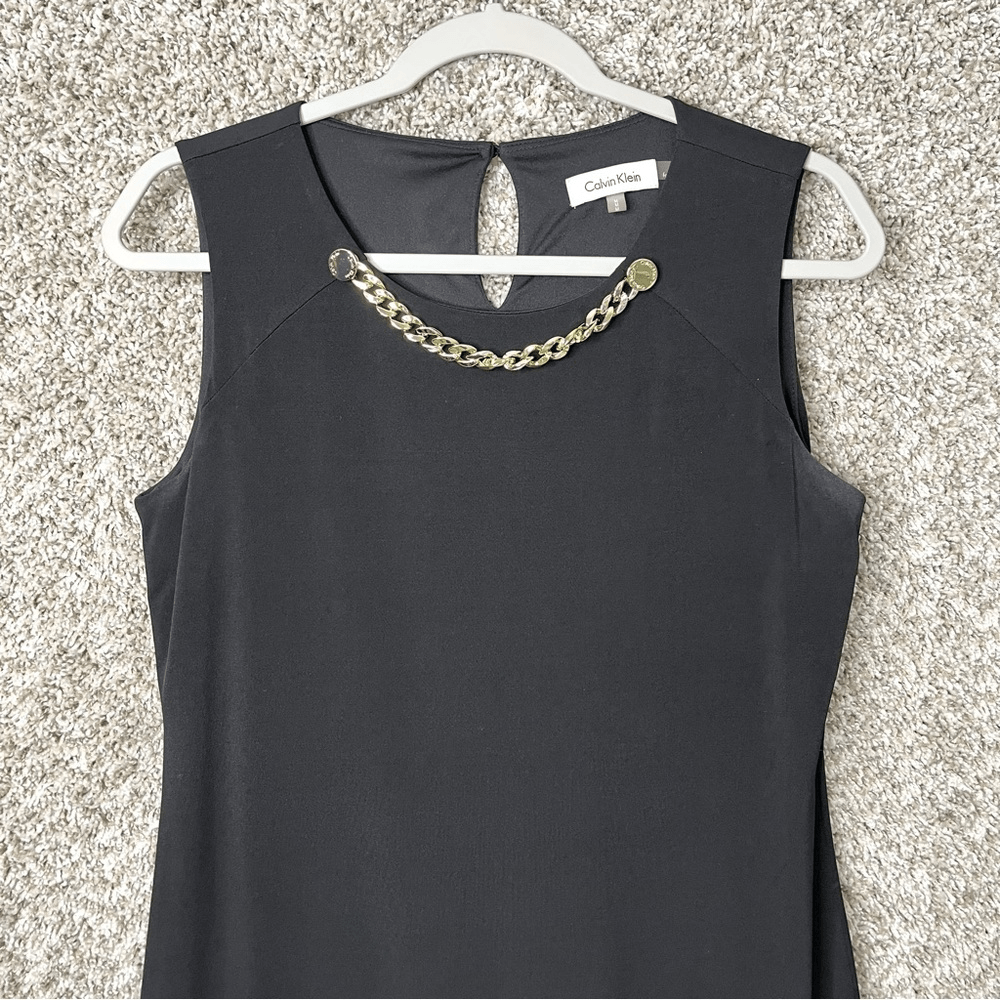 Calvin Klein Dress Women's Medium Black Jersey Stretch Knit Sleeveless Shift | eBay Calvin Klein Dress Women's Medium Black Jersey Stretch Knit Sleeveless Shift | eBay