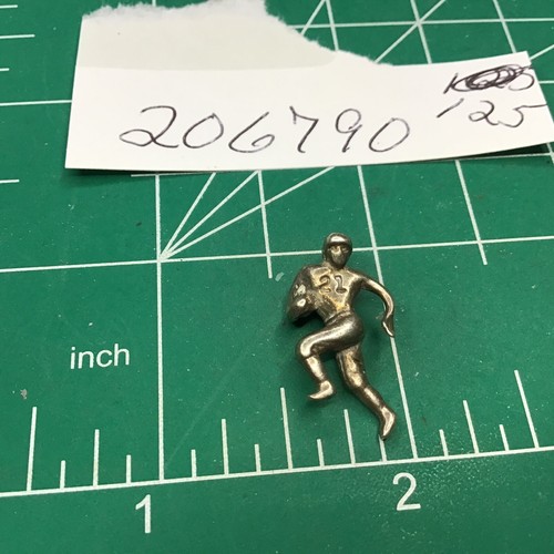 925 Sterling Silver 3D Charm Running Football Player 21 Field Goal