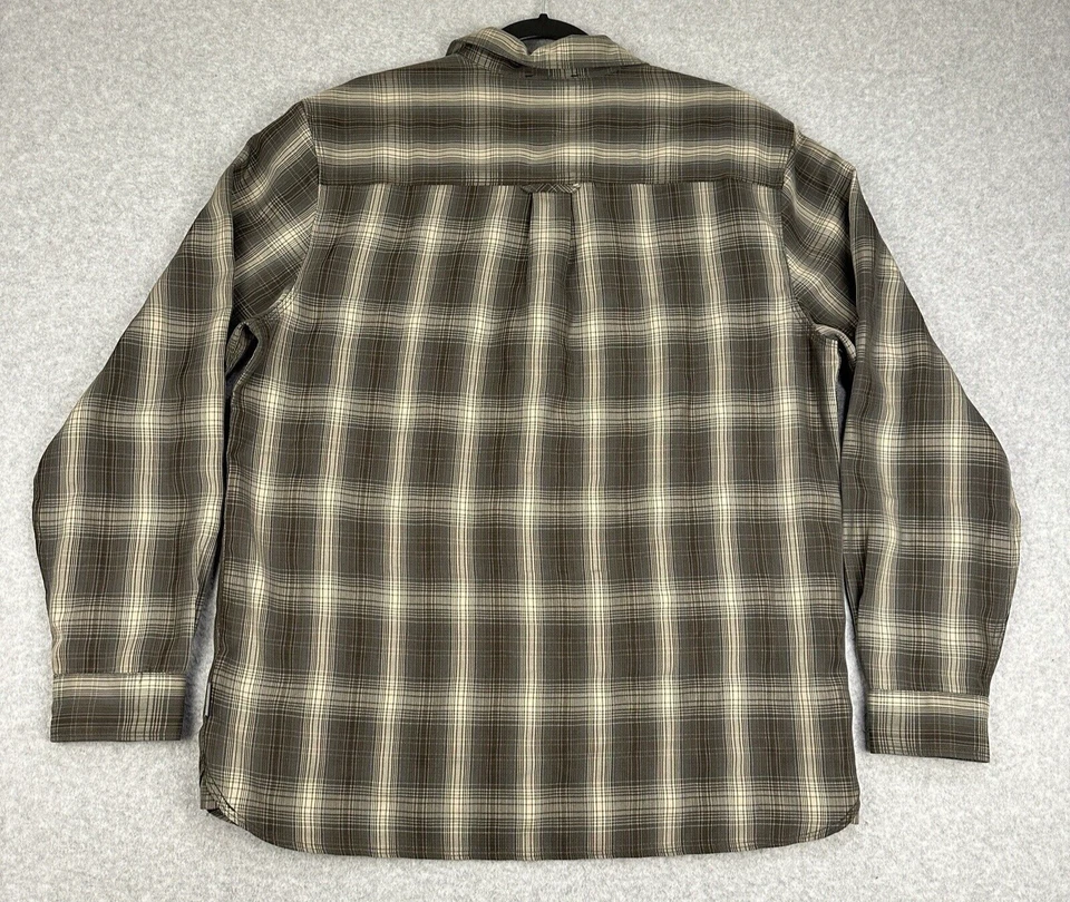 Royal Robbins Shirt Mens Large Green Plaid Button Up Long Sleeve Casual Hiking - Image 2 of 4