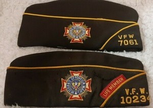 Vintage VFW Veterans of Foreign Wars - Two Hats with Pins, Embroidered Arizona 