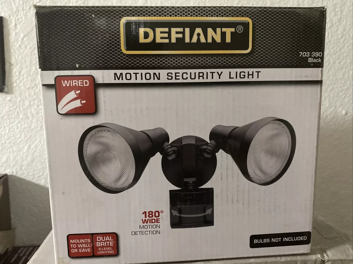 Defiant Motion Security Light 180 Wide Dual Lamp Wired DF 5416 BK B 703 390