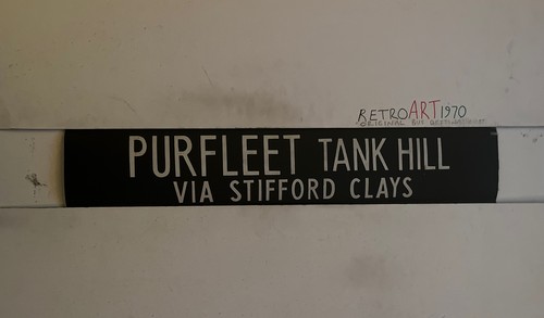 Essex 6.1971 Bus Blind 33"- Gift -White - Purfleet Tank Hill Via Stifford Clays