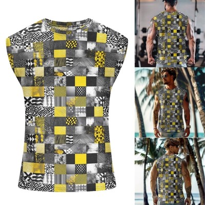 Summer Men s Sleeveless Tanks Top 3D Printed Gym Workout Colorful Graphics Vest